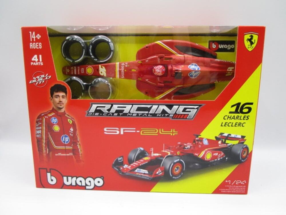 2026 Bburago Racing Ferrari F1 #16 Charles Leclerc 1:24 Die-Cast Metal Kits